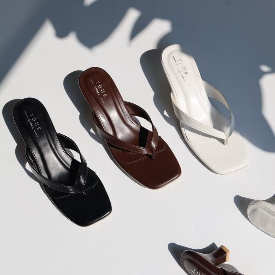 YOURSHOES B21 / รองเท้าส้นสูง 2.3นิ้ว รองเท้าหูคีบ รองเท้าผู้หญิง