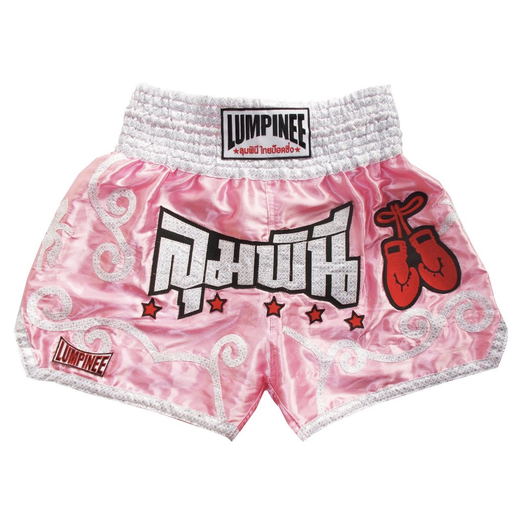 LUMPINEE กางเกงมวยไทยสีชมพูอ่อน / Kick Boxing MMA K1