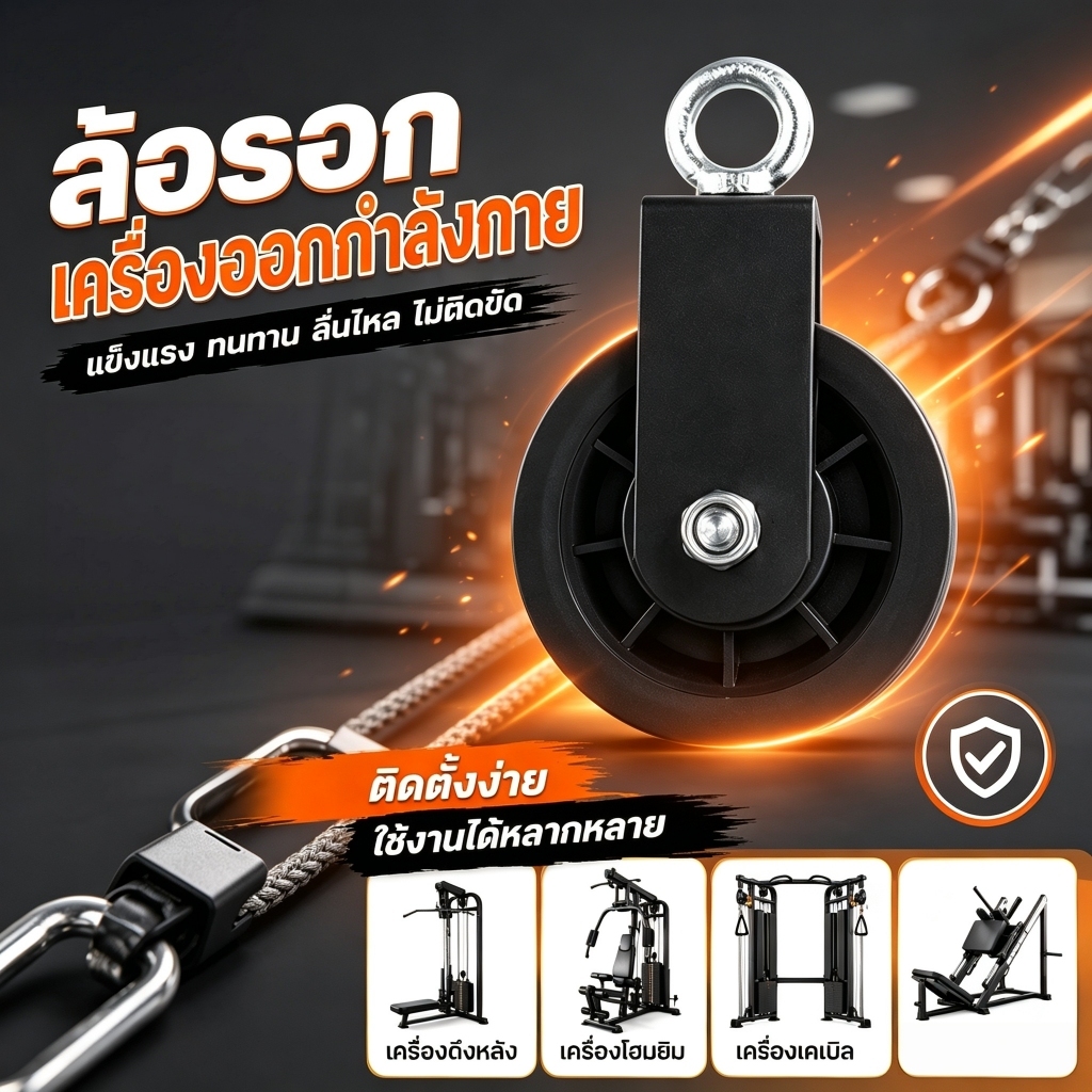 รอกฟิตเนส หมุน360° แบริ่งลื่น สำหรับยิมฝึกสายเคเบิล