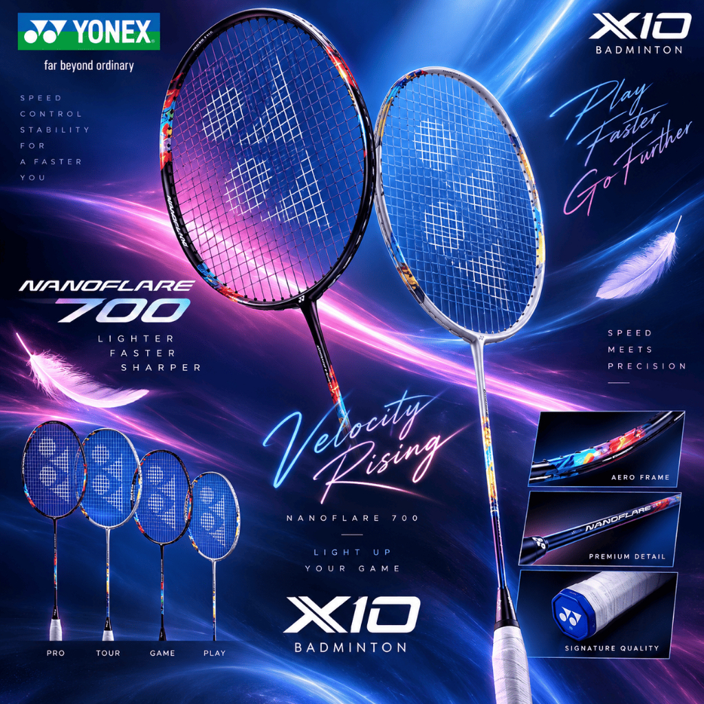 YONEX NANOFLARE 700 SERIES PLAY GAME TOUR PRO ไม้แบดมินตัน Yonex สายสปีด สวิงไว ตีง่าย ของแท้