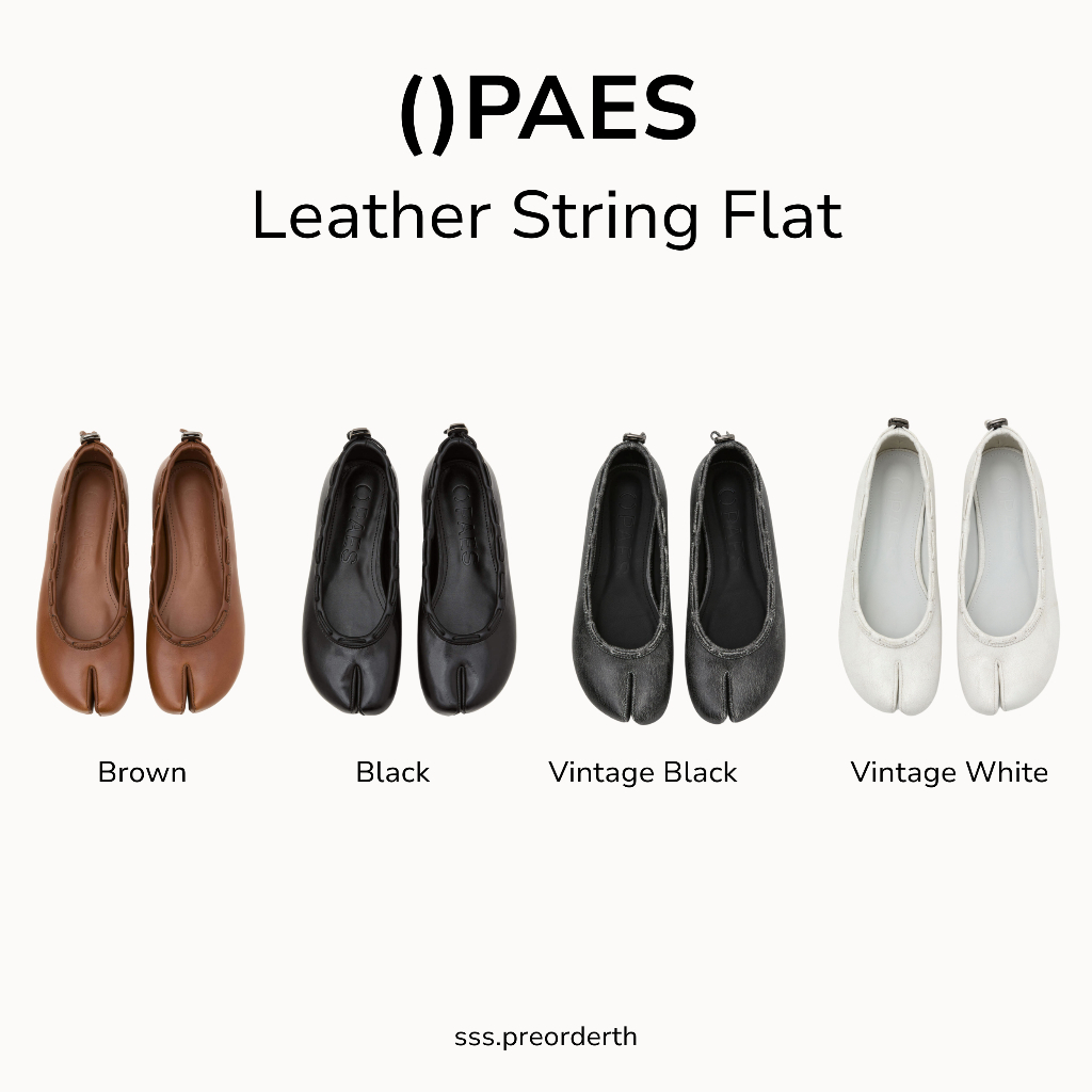 PAES Leather String Flat Tobi Shoes