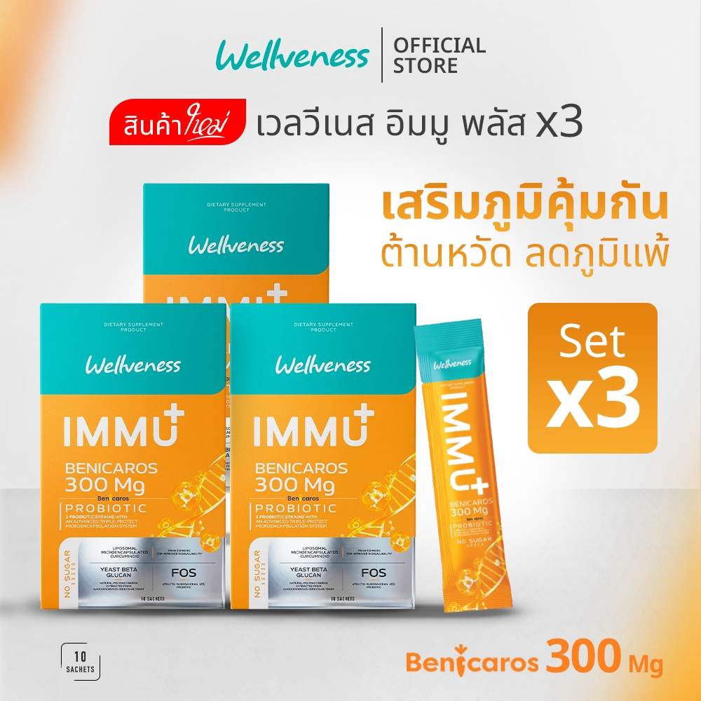 ( โปร 3 กล่อง ) wellveness IMMU Plus Dietary Supplement Product