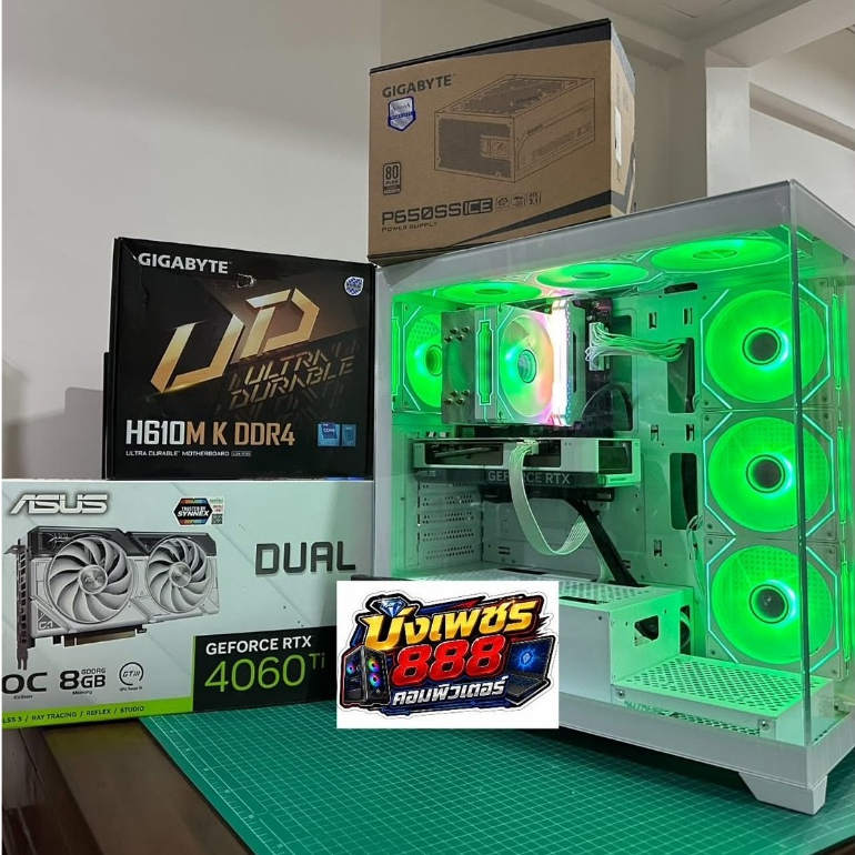 คอมเซ็ต มือสอง Spec I5 12400f / RTX 4060 TI 8gb / H610M K DDR4 / Ram 16gb(8*2) bus 3200 / M.2 500gb 