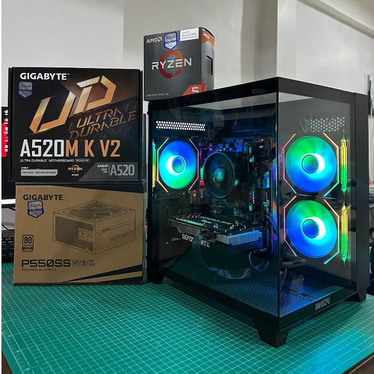 คอมเซ็ต มือสอง Spec R5 5500 GT / RTX 3050 8gb / A520M K DDR4 / Ram 16gb(16*1) bus 3200 / M.2 500gb /