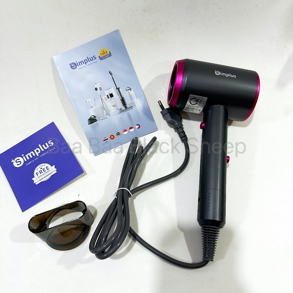 ใหม่💯แท้💯 Simplusไดร์เป่าผม 1250 วัตต์ รุ่น CFHJH00GY00 Simplus HAIR DRYER 1250W Model CFHJH00GY00