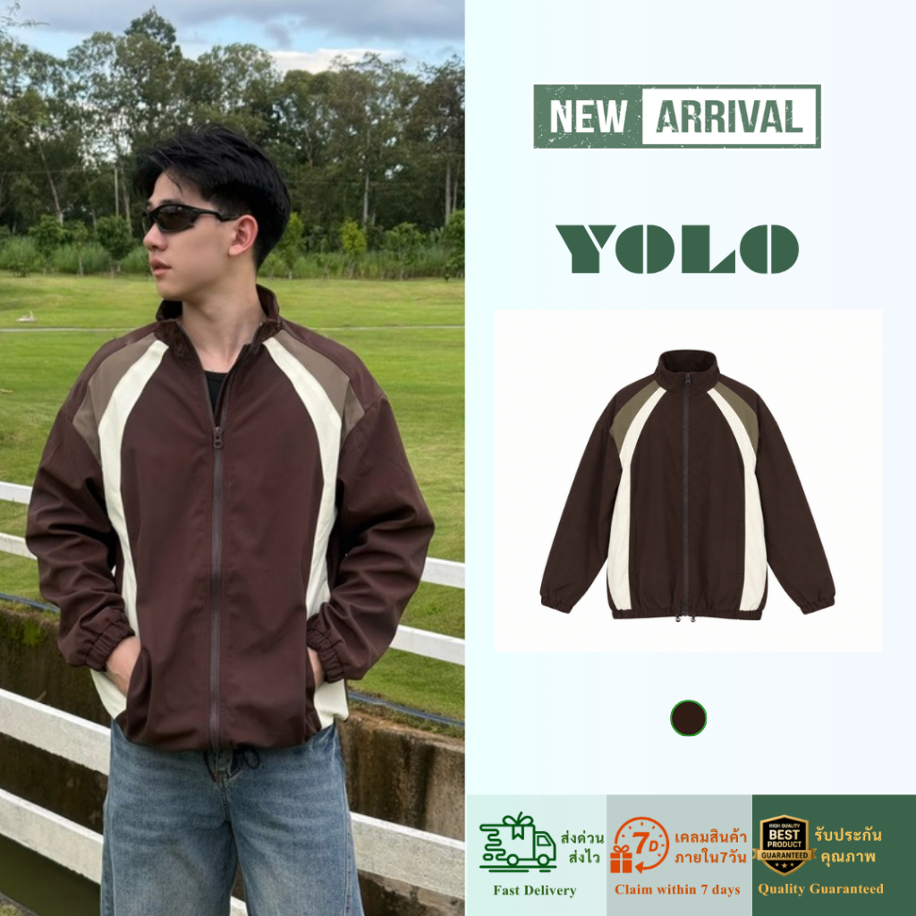 YOLO เสื้อแขนยาว โอเวอร์ไซส์ เสื้อแขนยาว สวมใส่สบาย ทรงหลวม สวมใส่สบาย Y2649862