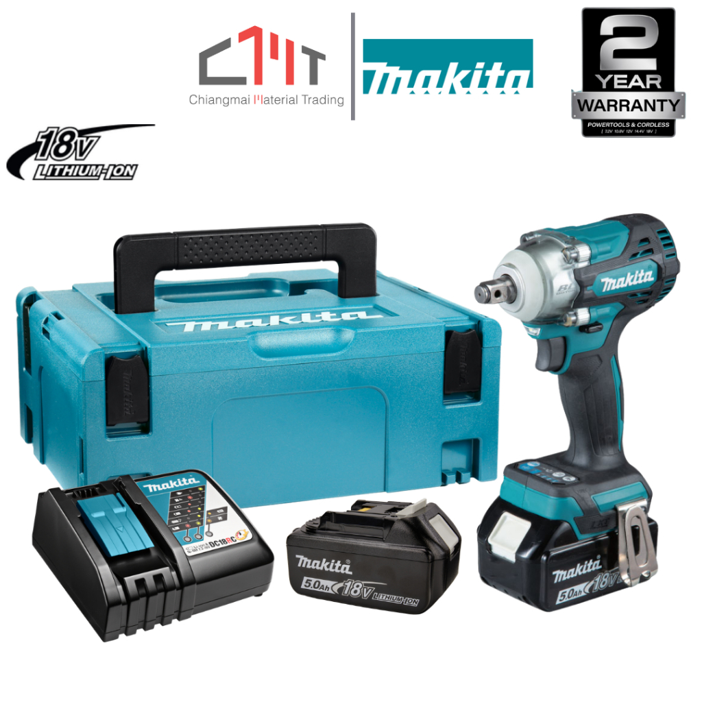 MAKITA เครื่องขันบล๊อกไร้สาย 18V 1/2" 330Nm. No.DTW300RTJ (แบตเตอรี่-แท่นชาร์จ)