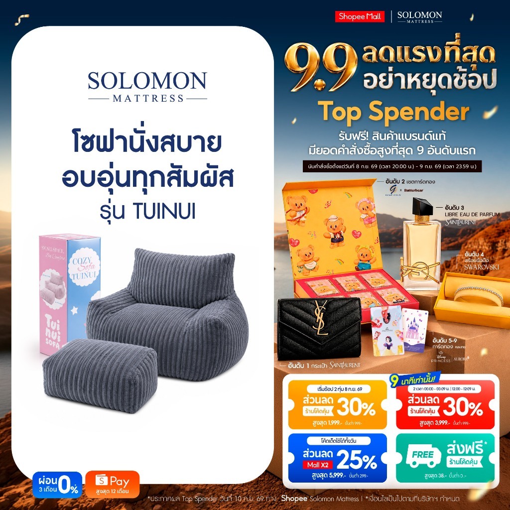 Solomon โซฟาสำหรับนั่งคนเดียว รุ่น Tuinui นั่งสบาย ประหยัดพื้นที่ รองรับสรีระได้ดี