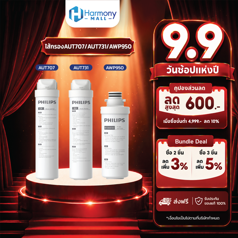 Philips AUT707/AUT731/AWP950 สำหรับเครื่องกรองน้ำรุ่น RO AUT7000 กำจัดไวรัสและแบคทีเรีย