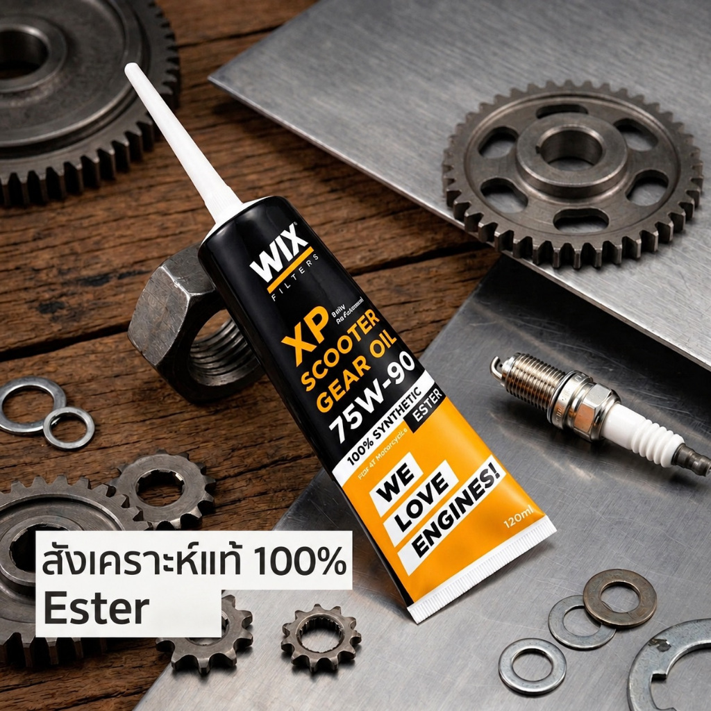 WIX XP SCOOTER GEAR oil 75W90 0.12L 100% Synthetic ESTER น้ำมันเฟืองท้าย สังเคราะห์แท้ 75W-90 120 ml