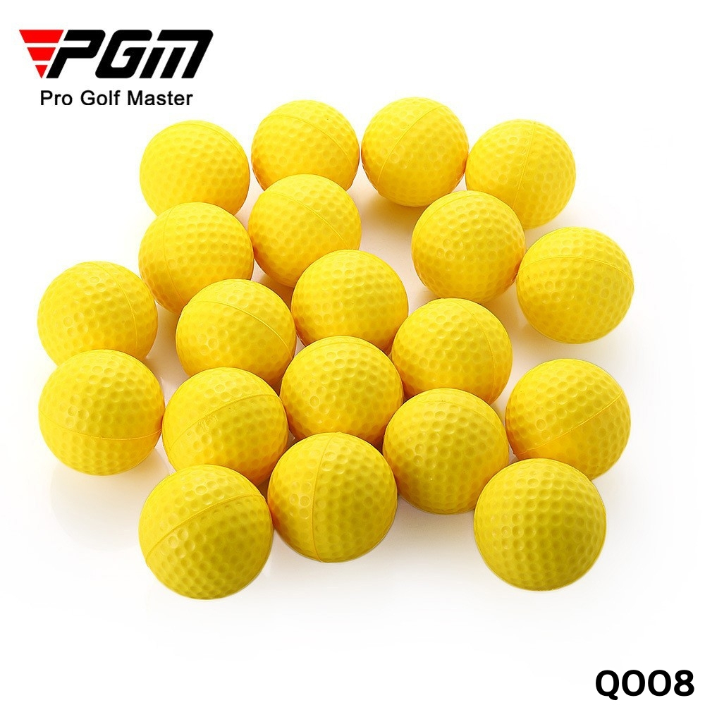 ลูกกอล์ฟฝึกซ้อมในที่ร่ม (Q008) สีเหลือง แบบยาง แพคละ 12 และ 20 ลูก PGM Golf Ball for Practice