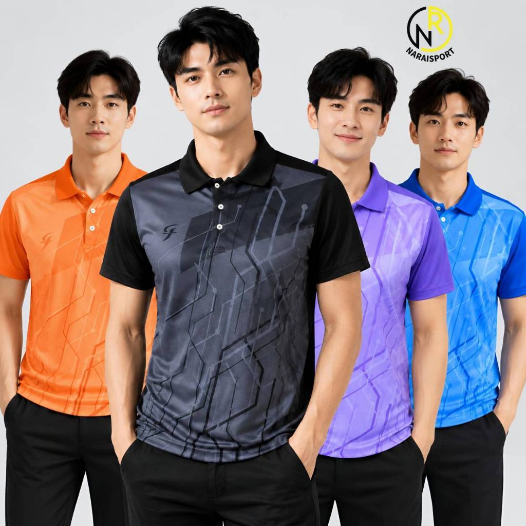 ***ของแท้ส่งไว** SPORT DAY เสื้อคอปก เสื้อกีฬาชาย SA304 SA302 ผ้าไมโครพิมพ์ลาย ทรงสวย ใส่สบาย เสื้อสีดำ