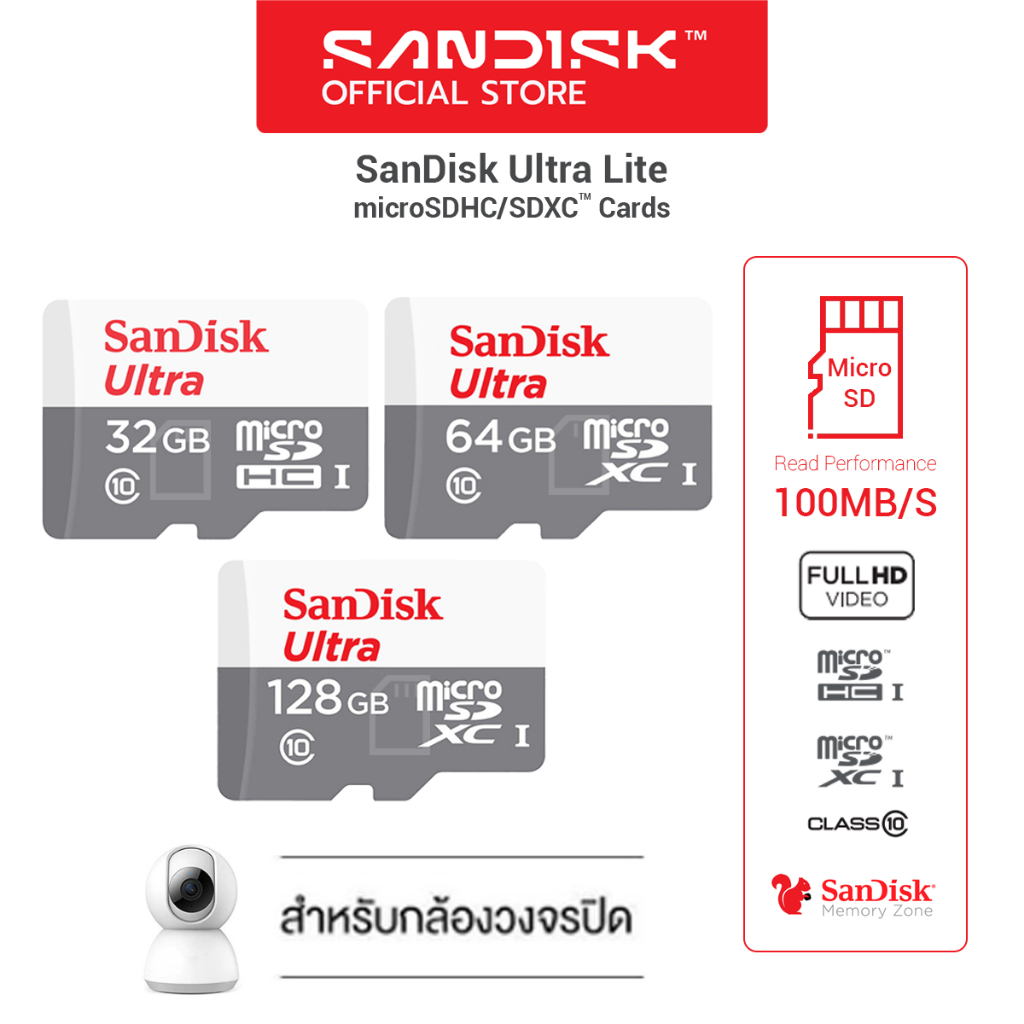 SanDisk Ultra Micro SDCard 100mbs 32GB 64G 128GB Class10(SDS
