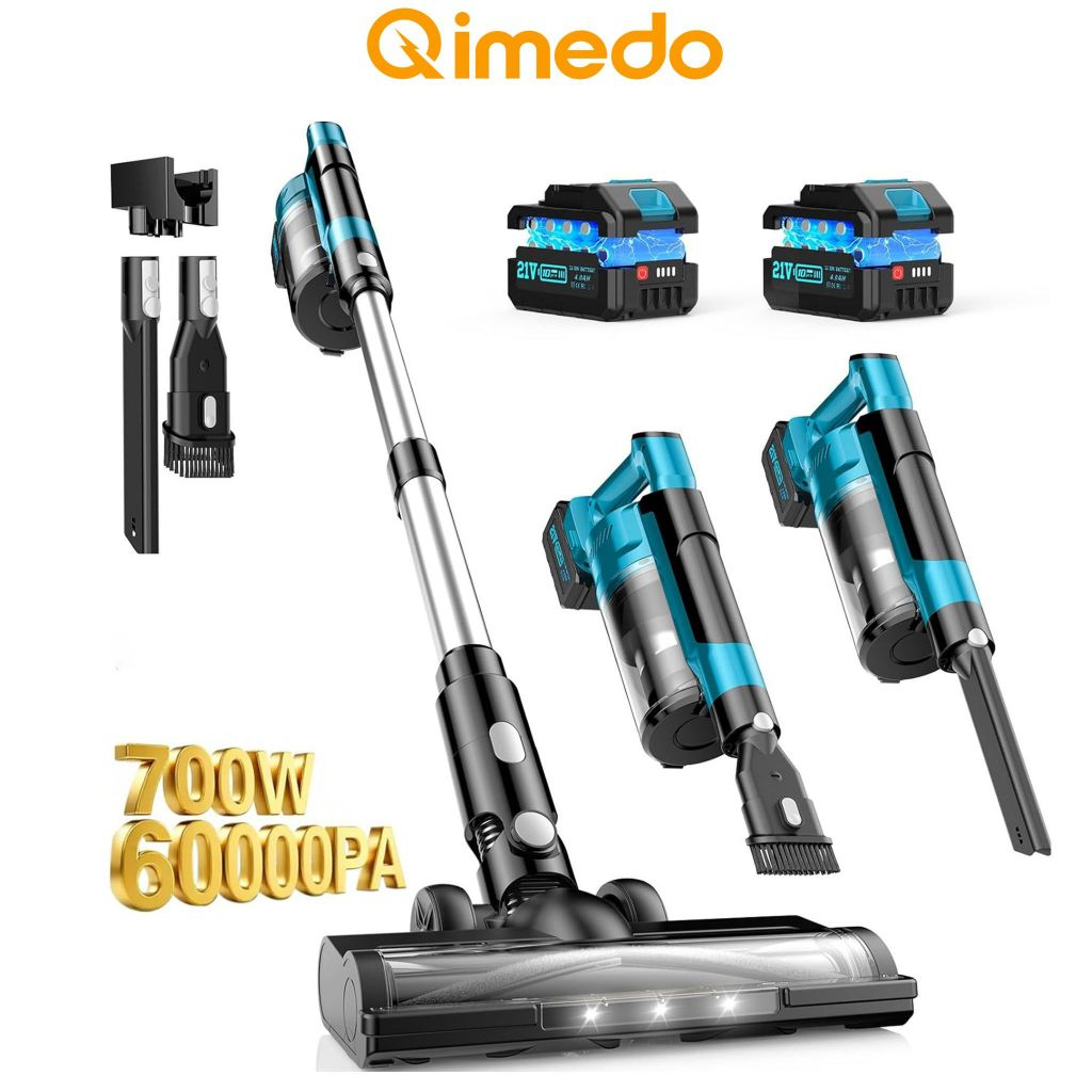 Qimedo เครื่องดูดฝุ่น700W 60kPa เครื่องล้างพื้น เครื่องดูดฝุ่นขัดพื้น แรงดูดทรงพลัง ทำความสะอาดพื้น-พรม-ขนสัตว์ บ้าน-รถ