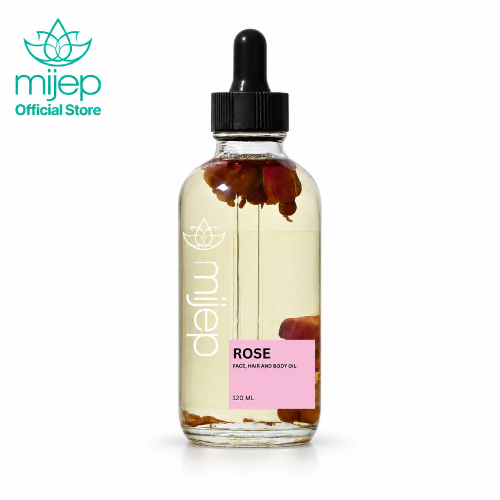 MIJEP Natural Rose Body Oil - Multi Use Oil for Face, Body, Hair & Massage,aromatica body oil , body