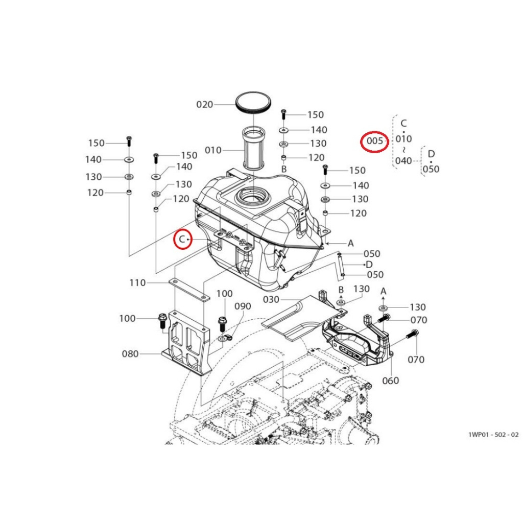 ถังน้ำมันเหล็ก ZT คูโบต้า แท้ Kubota ZT100 ZT120 ZT125 ZT140 ZT155