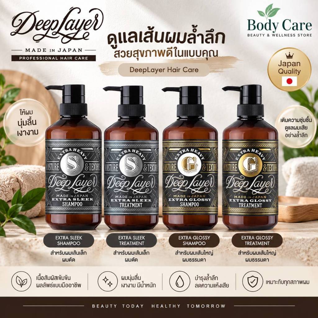 Deep layer shampoo&treatment /แชมพู และทรีทเม้นท์ สำหรับผมผ่านการทำเคมี สำหรับผมทุกประเภท