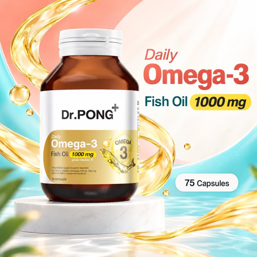 Dr.PONG Omega-3 Odourless Fish Oil 75 Capsules Daily Nutrition