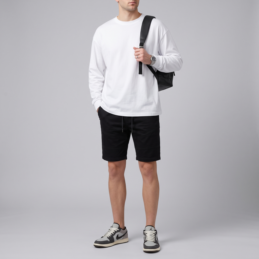 DAVIE JONES شورت رجالي Slim Fit — أسود