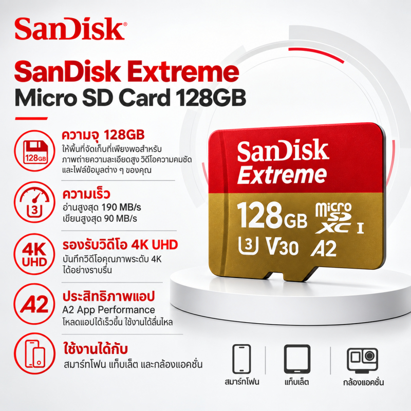 SanDisk Extreme A2 Micro SD Card Stable Performance for Drones & Portable Cameras