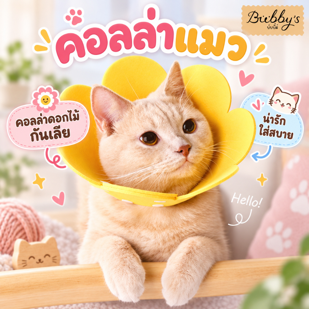 PP-077 Bubby's Collar คอลล่าแมว ปลอกคอกันเลีย คอลล่าสุนัข หมา  พร้อมส่ง! 🐶🐱บับบี้ Bubby By pet project mall