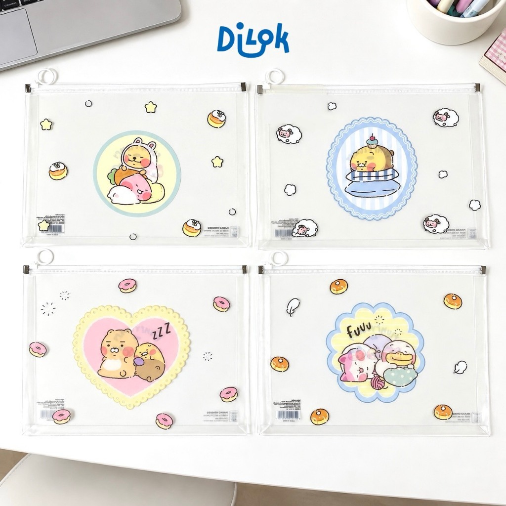 KAKAO FRIENDS ظرف A4 بسحاب PVC شفاف — صورة 2