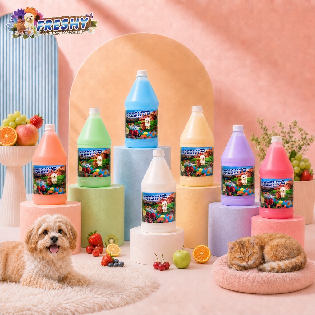 Freshy Dog Shampoo and Conditioner แขมพูผสมครีมนวดสำหรับสุนัขและแมว 3400 ml.