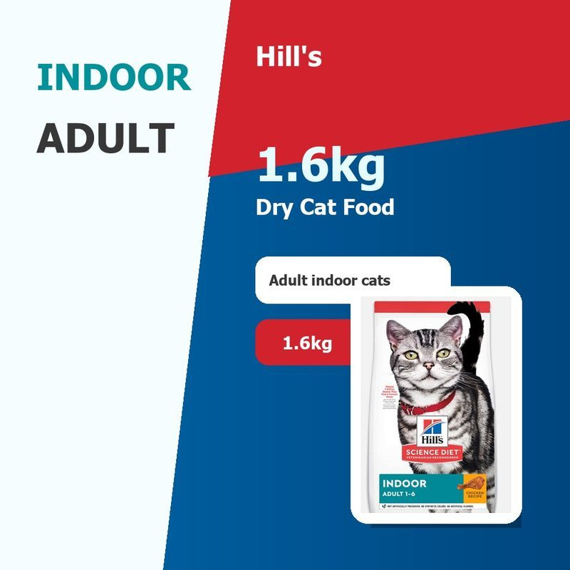 Hill's อาหารเม็ดแมว Indoor Adult 1.6kg