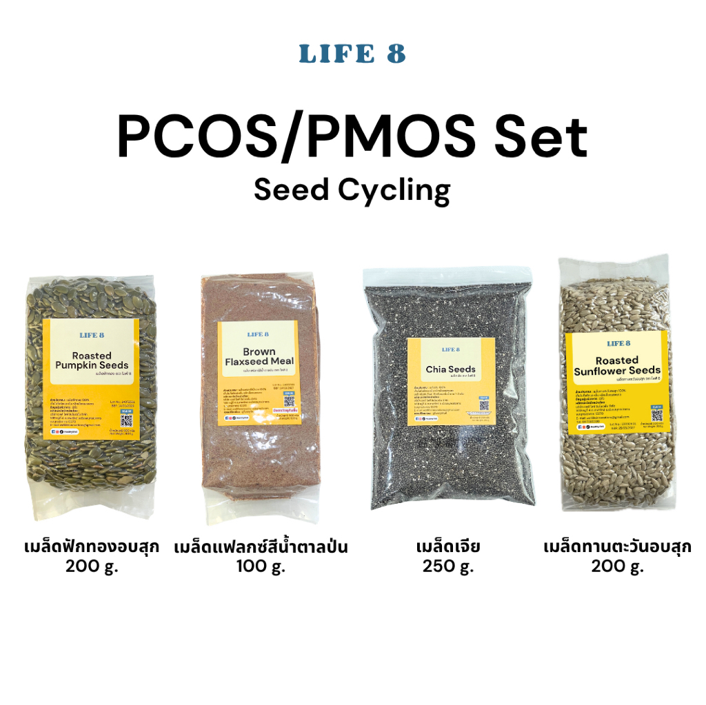 LIFE8 PCOS/PMOS Set Seed Cycling สำหรับสาวๆที่มีปัญหา PCOS