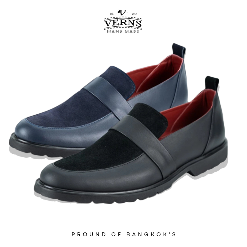 [NEW] Verns Leather รองเท้า loafer หนังวัวแท้ รุ่น VLL03 สีดำและสีกรม รุ่นใหม่พื้นเบา เย็บพื้น เดินสบาย