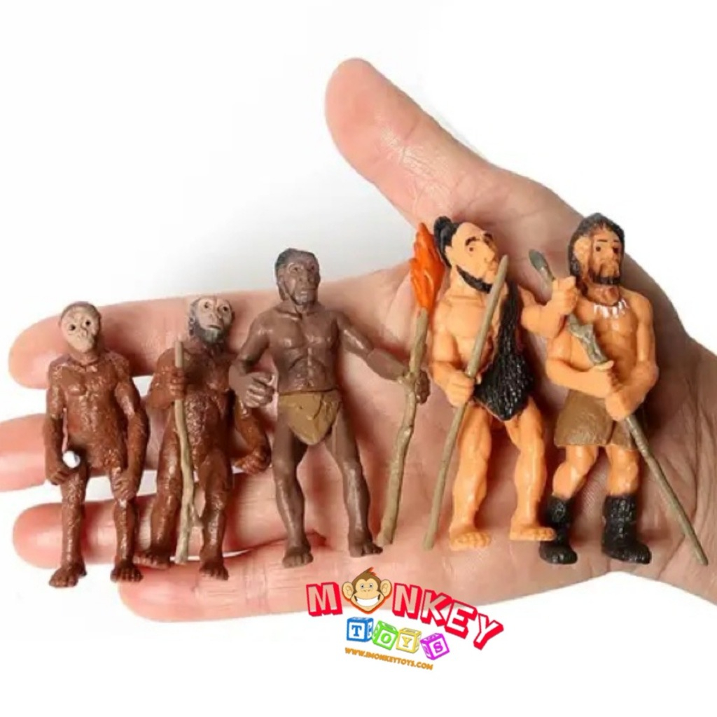 Monkey Toys โมเดล ไดโนเสาร์ Dinosaur Human มนุษย์ ยุคหิน ชุด 5 ชิ้น (จากหาดใหญ่)