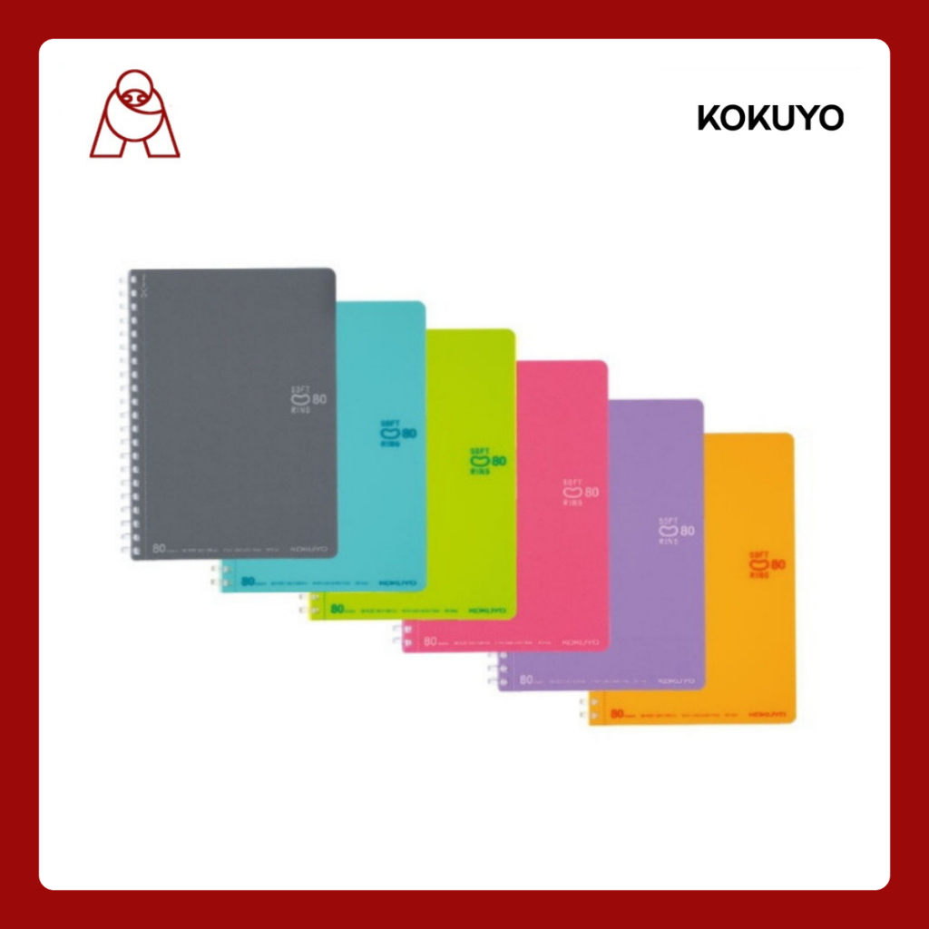KOKUYO SR.NOTE DOTTED LINES B6/A6(80sh.)สมุดบันทึกสันห่วงนิ่ม กางได้360องศา