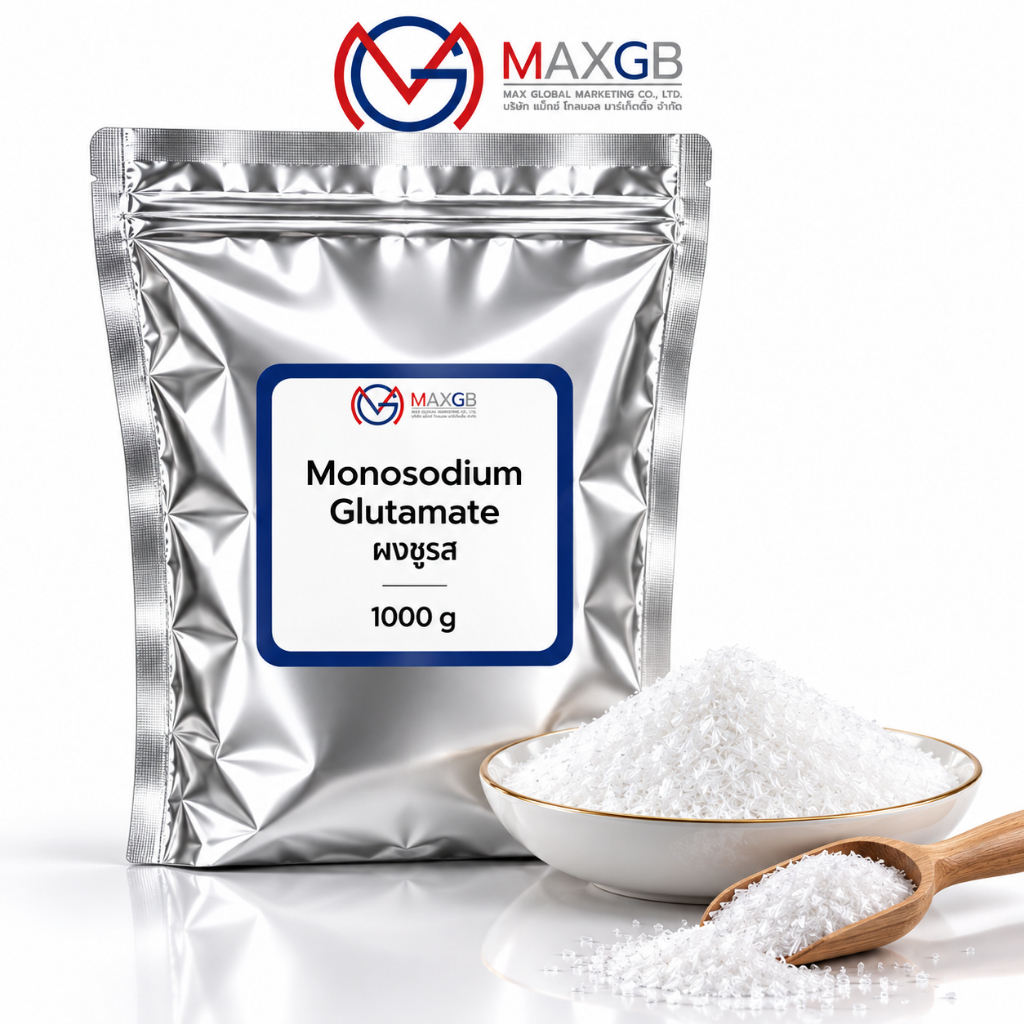 ผงชูรส หรือ มอโนโซเดียมกลูตาเมต/ Monosodium glutamate (ปริมาณ 1000 กรัม/ซอง)