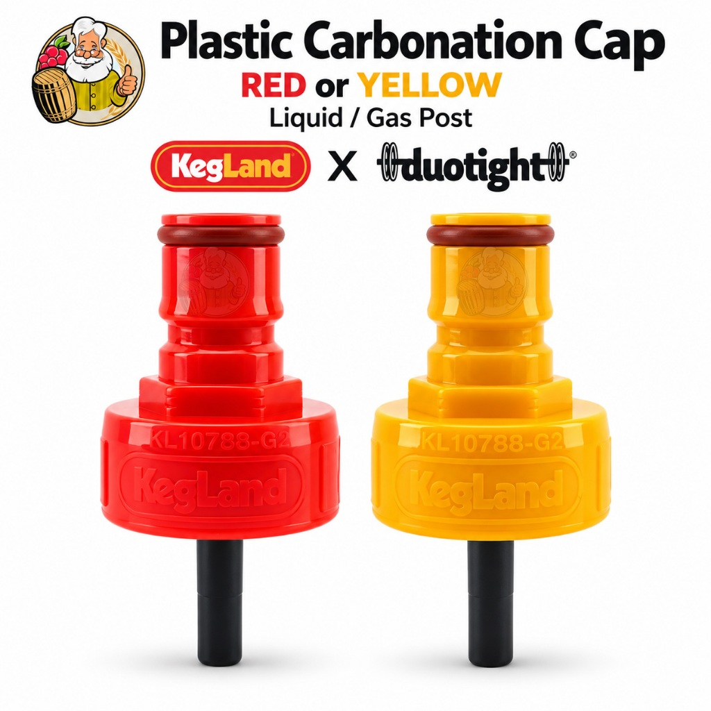 [Kegland] ฝาคาร์บอเนต สำหรับถังหมัก FermZilla Liquid / Gas Plastic Carbonation Cap RED / YELLOW