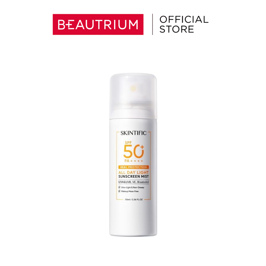 SKINTIFIC Real Protection All Day Light Sunscreen Mist SPF50+ PA++++ สเปรย์กันแดด 70ml