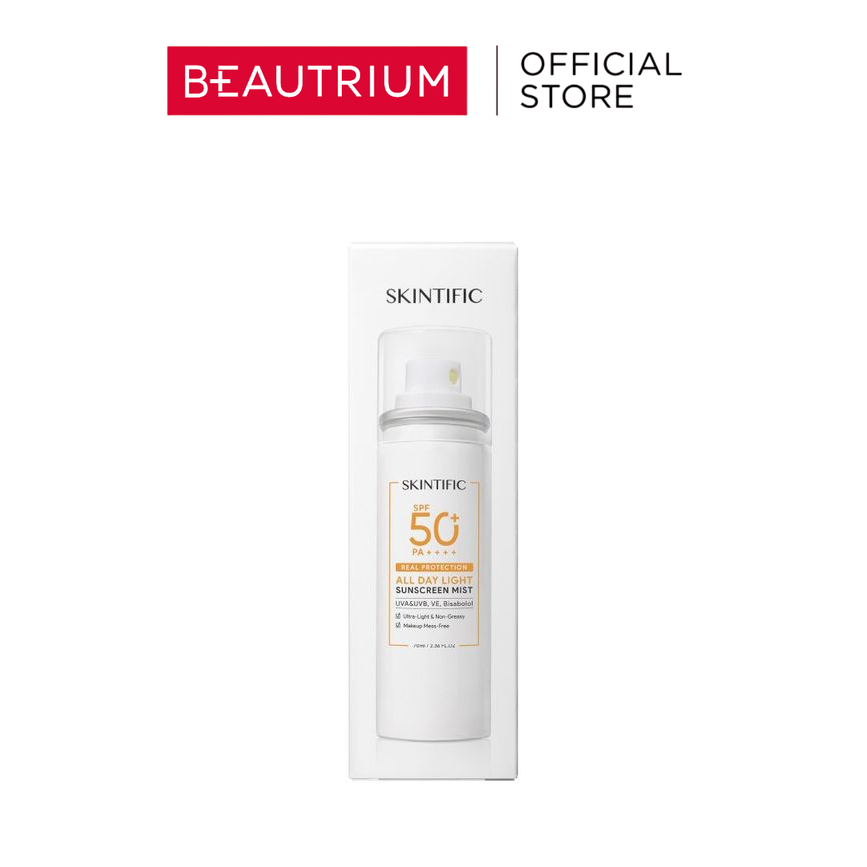 SKINTIFIC Real Protection All Day Light Sunscreen Mist SPF50+ PA++++ สเปรย์กันแดด 70ml — صورة 2