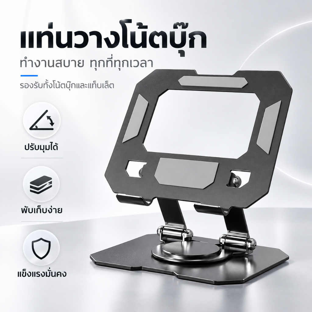 ขาตั้งไอแพด ที่วางไอแพด ที่วางแท็บเล็ตสำหรับ iPad พับได้ 360 องศาสำหรับ iPad สำหรับที่วางโทรศัพท์ขาตั้งรองรับแบบพกพา