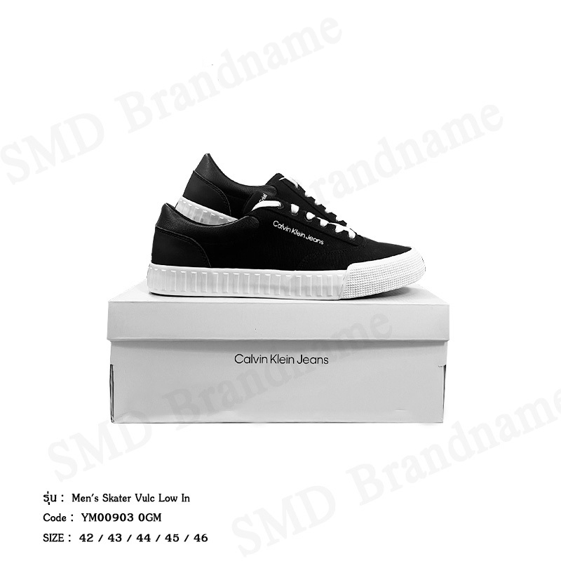 Calvin Klein Jeans รองเท้าผ้าใบผู้ชาย รุ่น Men's Skater Vulc Low In Lace Code: YM00903 0GM