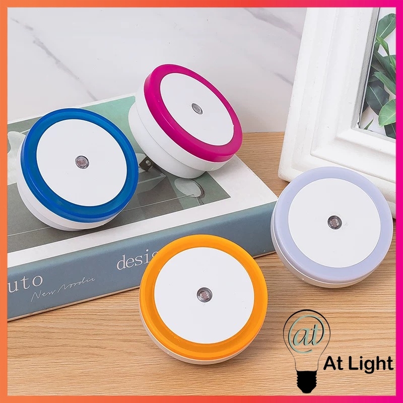 At Light LED โคมไฟหัวเตียงทรงกลม มีเซนเซอร์ตรวจจับแสง มี 2แสงให้เลือก ไฟตกแต่งห้อง โคมไฟกลางคืน