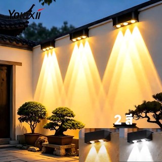 YOWXII ไฟโซล่าเซลล์ Solar light 3LED แสงเหลือง/แสงขาว ไฟโซล่าเซลล์ ติดบันไดหน้าบ้าน รั้วบ้าน ติดผนัง