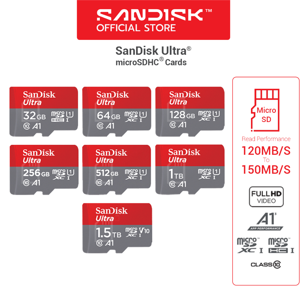Sandisk Ultra and Ultra go Micro SDCard 32GB/64GB/128GB Clas