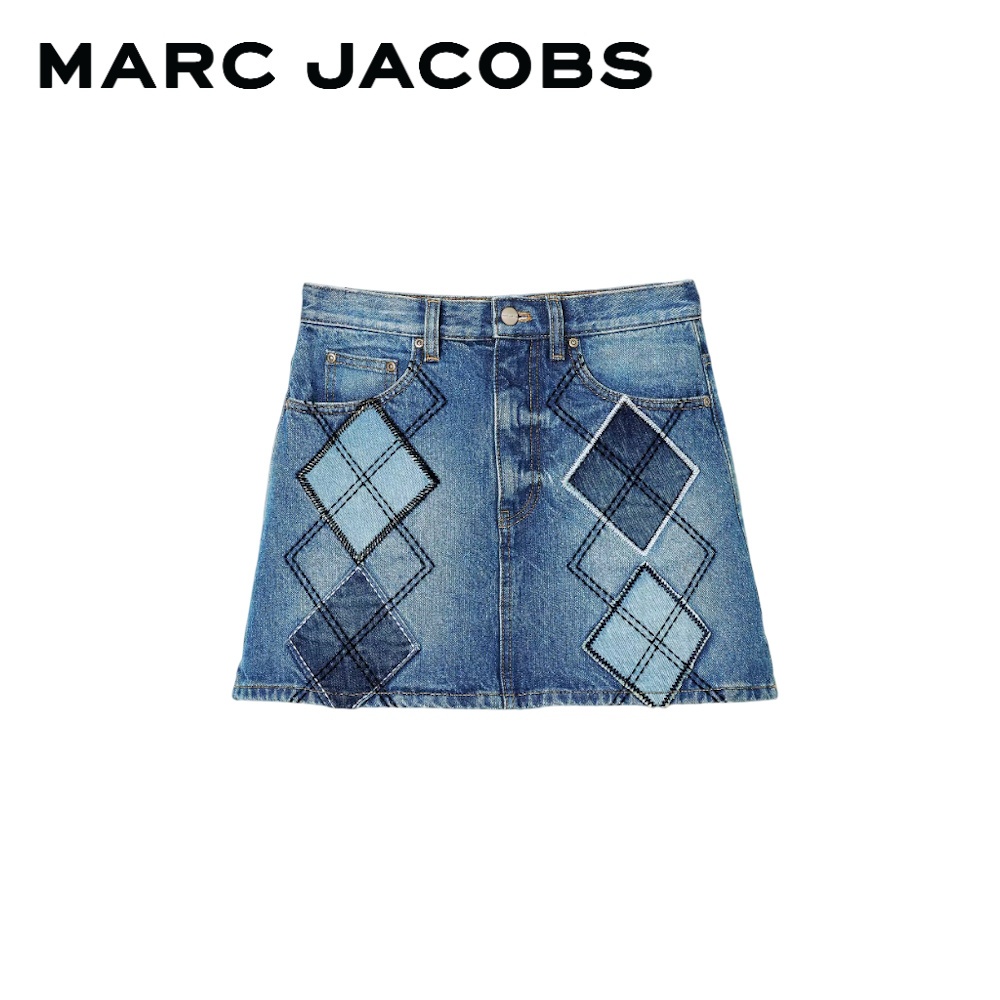 MARC JACOBS THE ARGYLE PATCHWORK MINI SKIRT 2F5RSK051D05 FA25 กระโปรงยีนส์