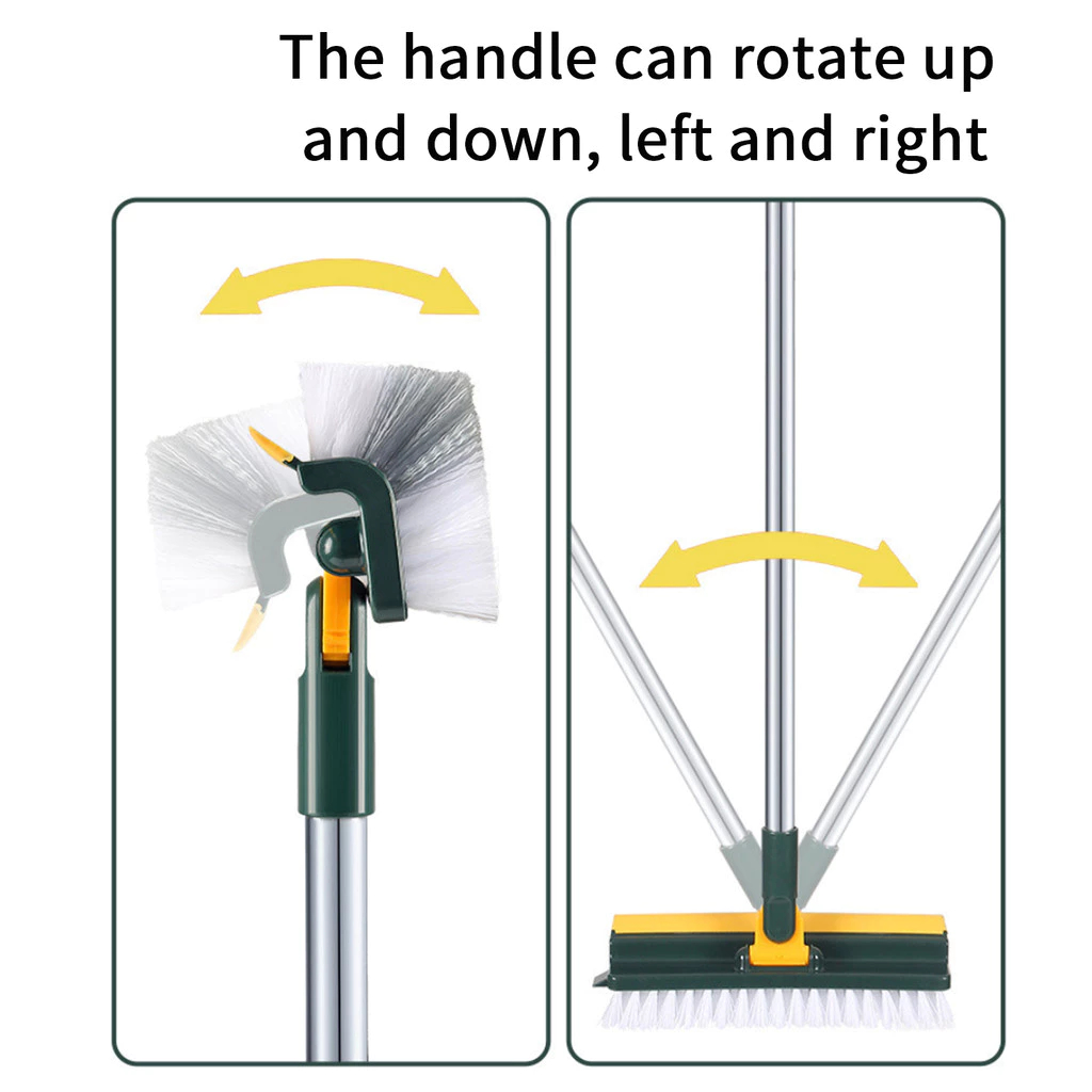แปรงขัดร่องพื้น 5-in-1 แปรงขัดพื้น แปรงอาบน้ำ ห้องน้ำ แปรงทำความสะอาดผนัง กระเบื้อง ด้ามยาว สำหรับห้องน้ำ ไม่มีมุมอับ แป - รูปที่ 3