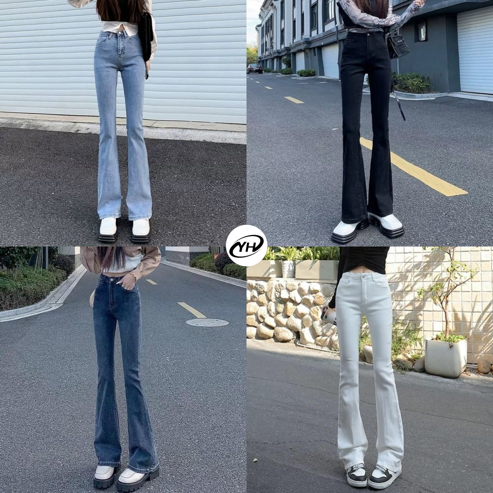 💥YH#8311💥มีไซส์ XS-3XL💥กางเกงยืนข้าม้า เอวสูง ผ้ายืด กางเกงยีนส์รัดรูปทรงสวย กางเกงขายาว พร้อมส่งจากไทย
