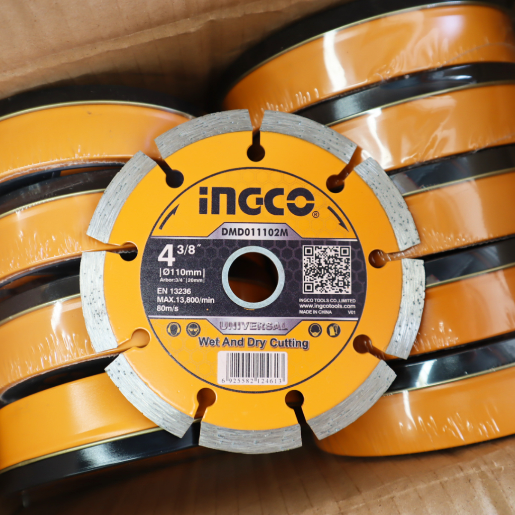 ใบตัดเพชร 4 นิ้ว 9 ร่อง INGCO รุ่น DMD011102M เหมาะสำหรับตัดคอนกรีต ปูน กระเบื้อง