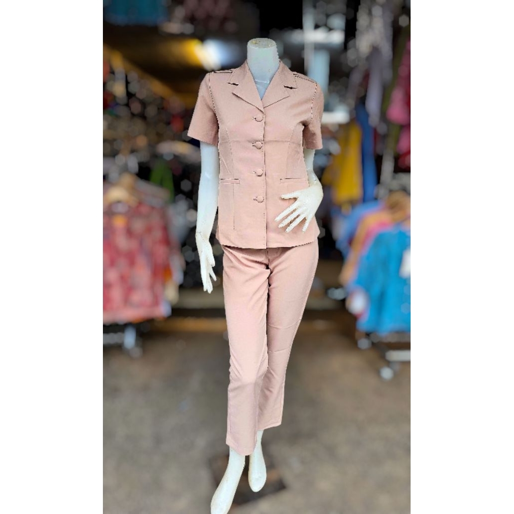 ชุดกากี ชุดข้าราชการ เอว 24 - 42 เสื้อคอฮาวาย+กางเกง