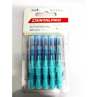 (แบบตรง) Dental pro แปรงซองฟัน (10 ด้าม/pack) มีให้เลือก 5 ขนาด มีปลอกหุ้มแปรงแถมทุกด้าม