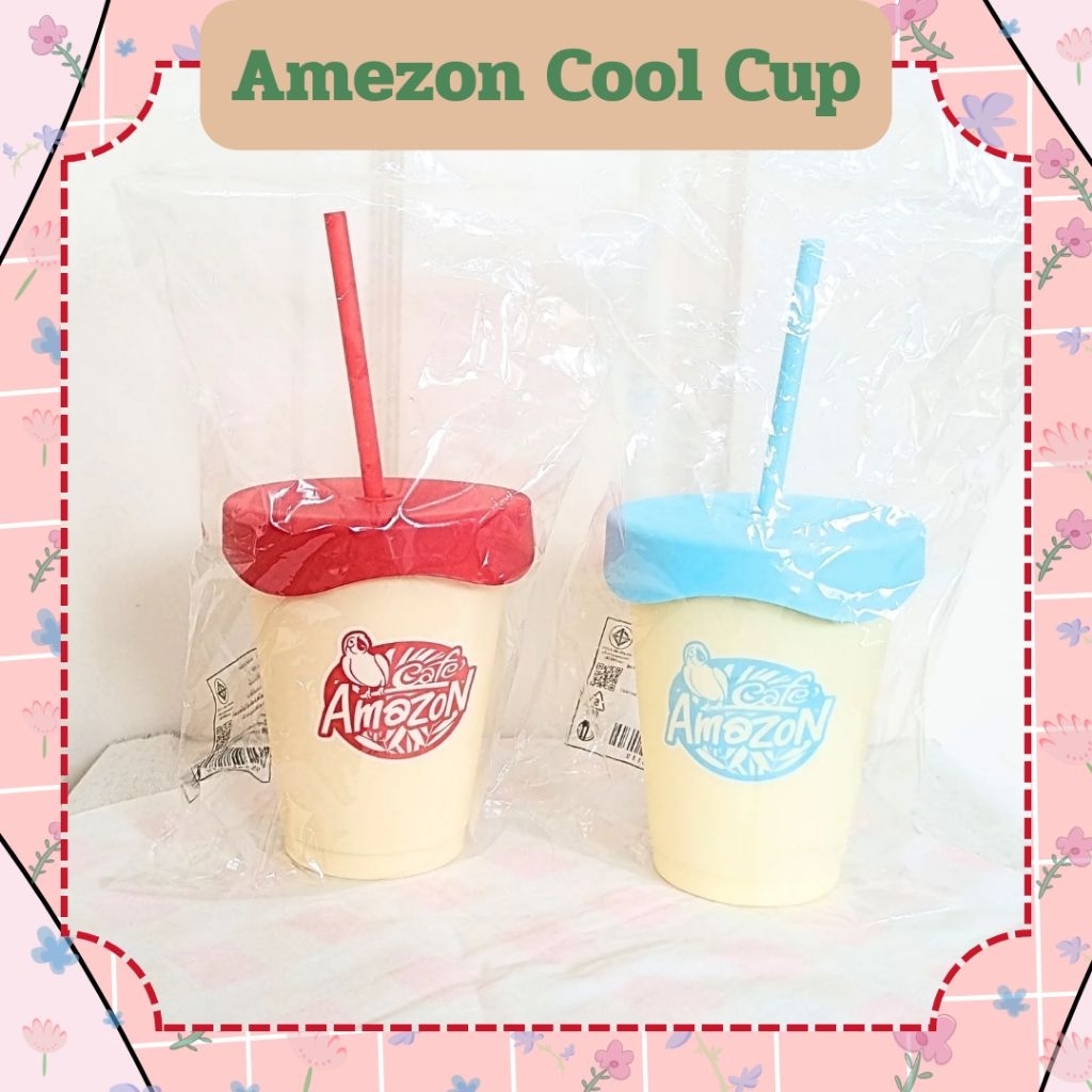 🦜🍂แก้วน้ำอเมซอน Reuseable cup icecream cup🍍🏝