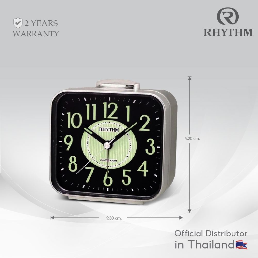นาฬิกาตั้งโต๊ะ นาฬิกาปลุก RHYTHM นาฬิกาตั้งโต๊ะ ฐานกว้าง 9.3 ซม.-CRA629NR