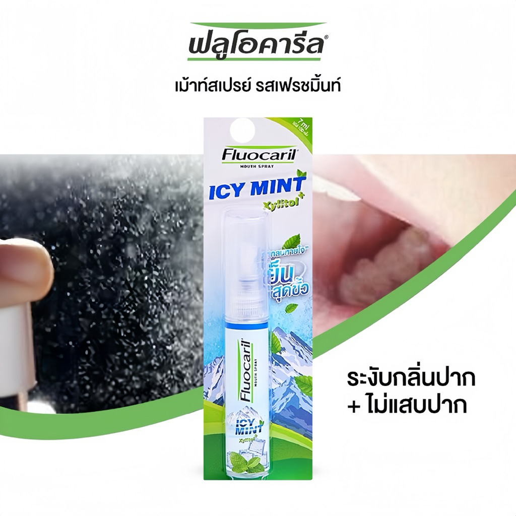 พร้อมส่ง🌻 | Fluocaril ฟลูโอคารีล สเปรย์ระงับกลิ่นปาก ไอซ์ซี่ มิ้นท์ 7 มล.